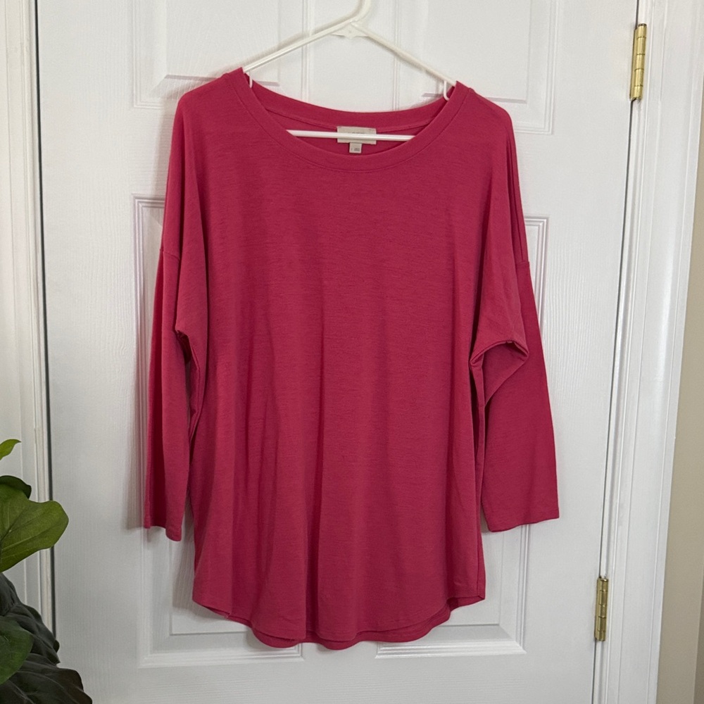 LOFT Fuchsia Long Sleeve Top